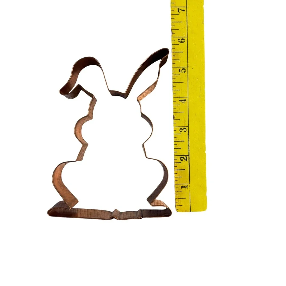 Old River Road Handcrafted Copper Cookie Cutter Set Easter Rabbit Lamb Egg 3pc